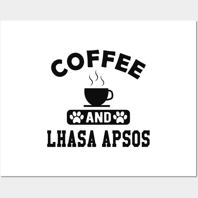 Lhasa Apso Dog - Coffee and Lhasa Apsos Wall Art by KC Happy Shop